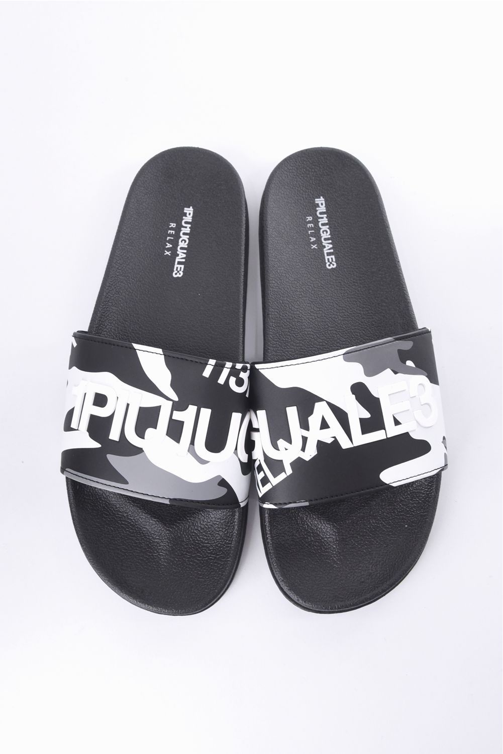 CAMO PATTERN SANDALS / ロゴ オリジナルカモフラ柄 シャワーサンダル ブラックカモ