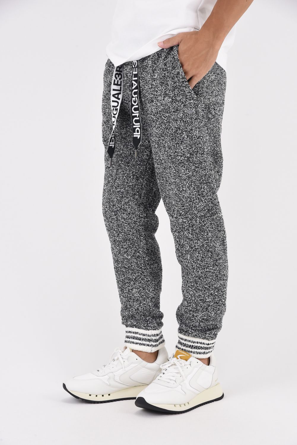 HEMLINE KNIT LONG PANTS / ヘムライン ニット ロングパンツ トップグレー