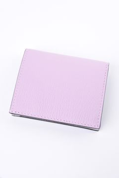 【残り1点】 MINI WALLET / LA401GT ゴートレザー スナップタイプ 二つ折りミニウォレット ライラック/ オンアイス