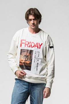 FRAIDAY OLD COVER VELOURS FLEECE TRAINER / 裏ベロアフリース カバーデザイン ロングスリーブ トレーナー (ホワイト) (11月上旬入荷予定) ※オーダー締切：9月1日(月)18:00