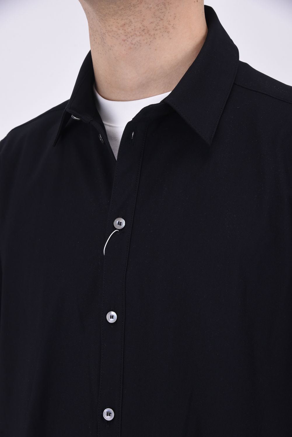 NYLON JACK SHIRTS / 【定番】 Aラインシルエット ナイロンシャツ ブラック