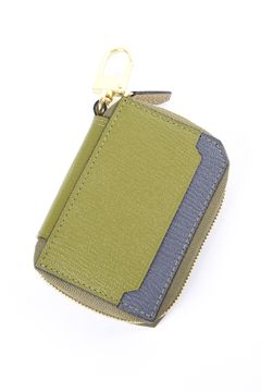 【残り1点】 SMART W KEY CASE / LA122GT ゴートレザー スマートWキーケース オリーブ / チャコールグレー / サンド