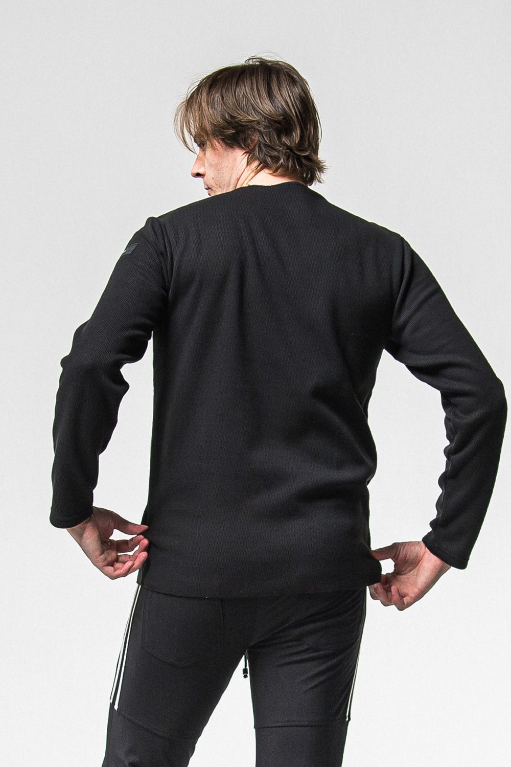 VELOURS FLEECE NEO THERMAL / サーマル生地 ロングスリーブ Tシャツ (ブラック) (10月中旬入荷予定) ※オーダー締切：9月1日(月)18:00