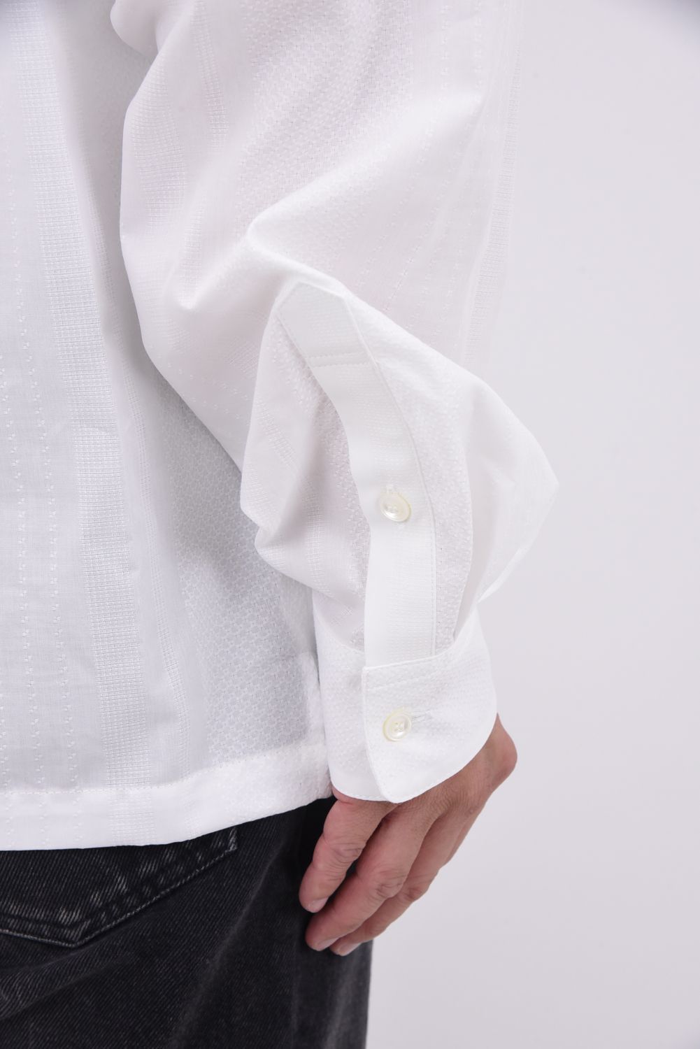 ZACK SHIRTS / Aラインシルエット オープンカラーシャツ ホワイト