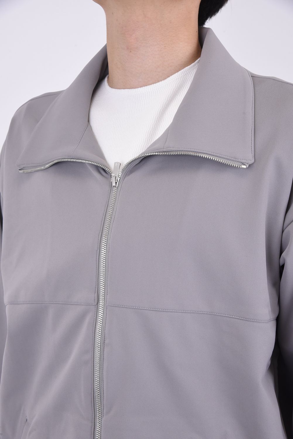 NYLON FLEECE OVER TRACK JK / 裏起毛 高機能ナイロンマイクロファイバー トラックジャケット グレー