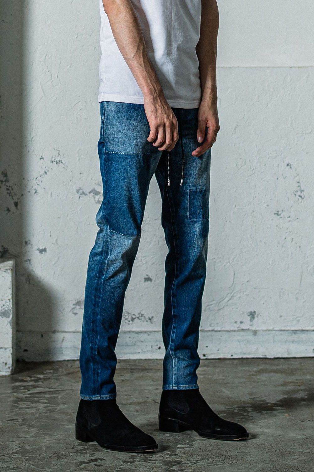 MICK DENIM JERSEY / 定番 デニム ジャージーンズ インディゴリメイク