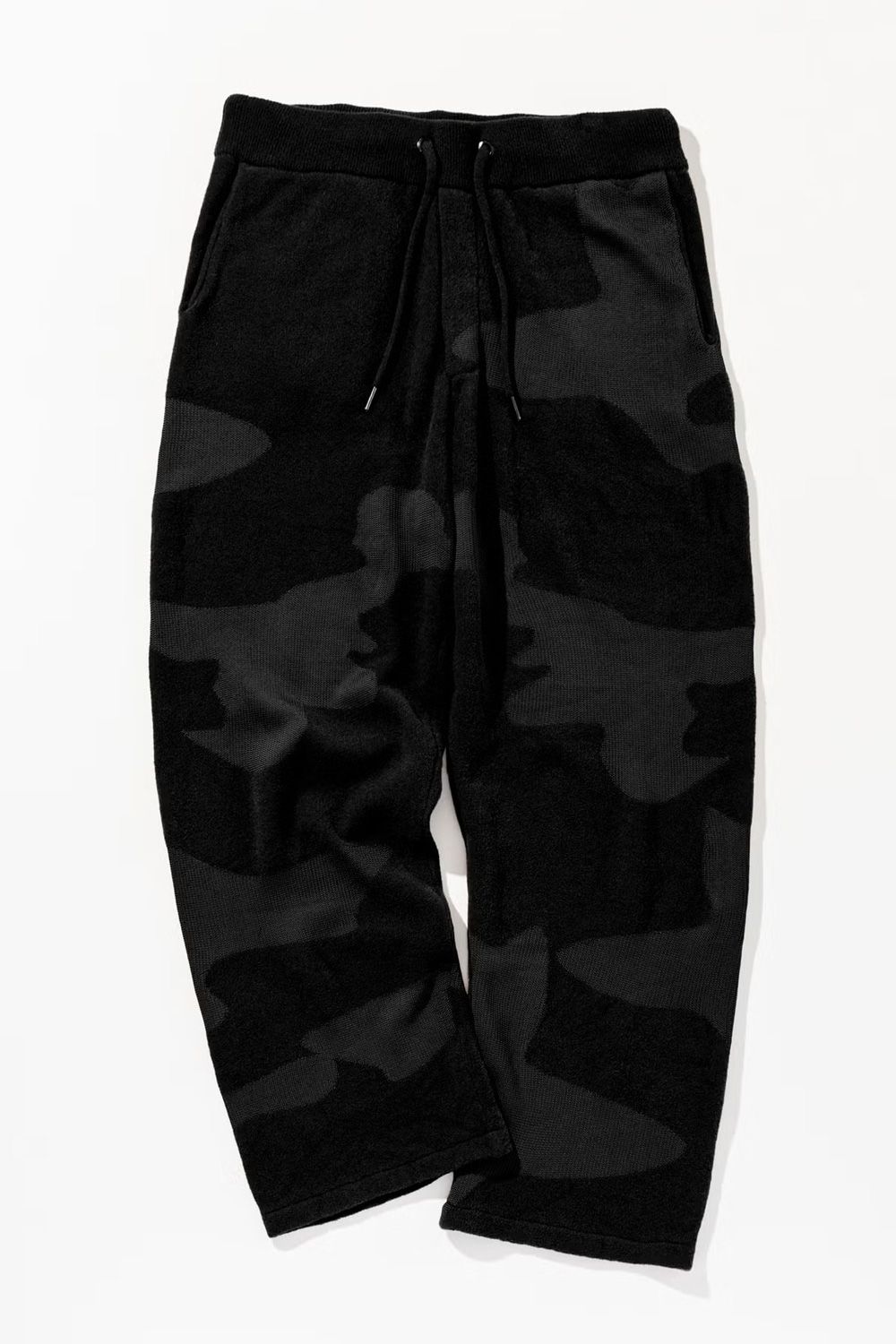 【26AW】 RECOVERY TECH TONAL CAMO RELAX KNIT PANTS / リカバリーテック トーナル カモ リラックス ニットパンツ (ブラック)