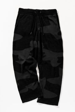 【26AW】 RECOVERY TECH TONAL CAMO RELAX KNIT PANTS / リカバリーテック トーナル カモ リラックス ニットパンツ (ブラック)