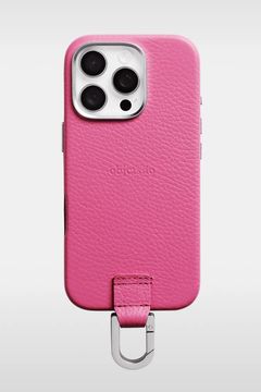 CARABINER-CASE / カラビナ付 iPhone レザーケース (ショッキングピンク)