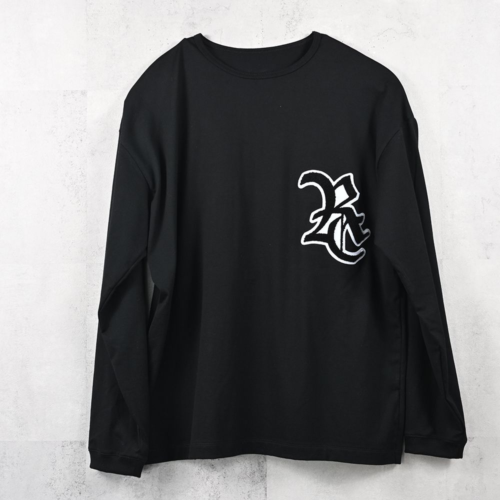 RC over longsleave Tee / RCロゴワッペン オーバーサイズ ロングスリーブTシャツ (ブラック/ホワイト) (7月中旬入荷予定) ※オーダー締切:5月23日(土)17時