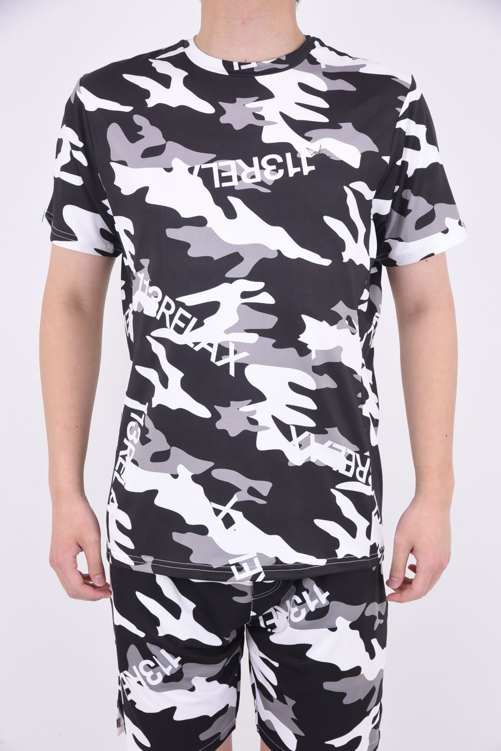 CAMO LOGO T-SHIRTS / オリジナルカモフラ柄 半袖ラッシュガード ブラック