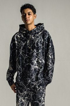 PAINT LOOSE HOODIE / オリジナルペイント柄 ルーズパーカー ブラック