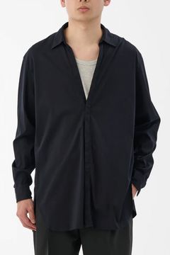 COTTON SMOOTH / コットンスムース スキッパーシャツ (ネイビー)