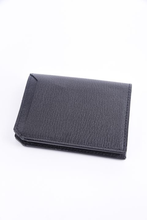 【残り1点】 SMART CARD WALLET / LA501GT2 ゴートレザー 二つ折りスマートカードウォレット ブラック / ブラック