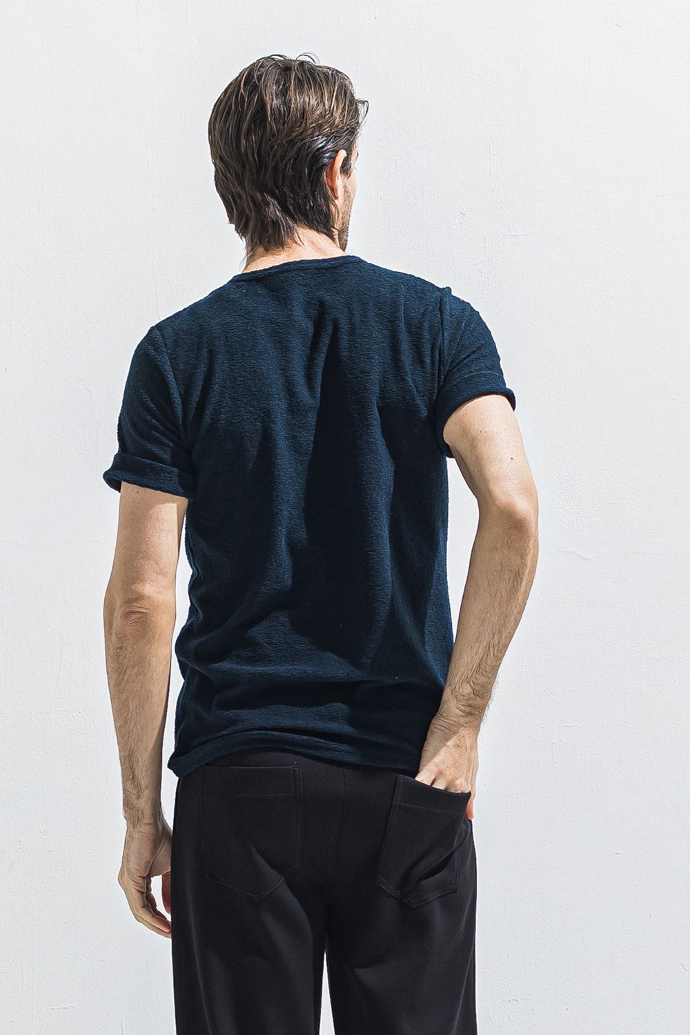 PILE ROLL UP TEE / パイル ロールアップ Tシャツ （ネイビー） (4月中旬入荷予定) ※オーダー締切:2月15日(日)18時