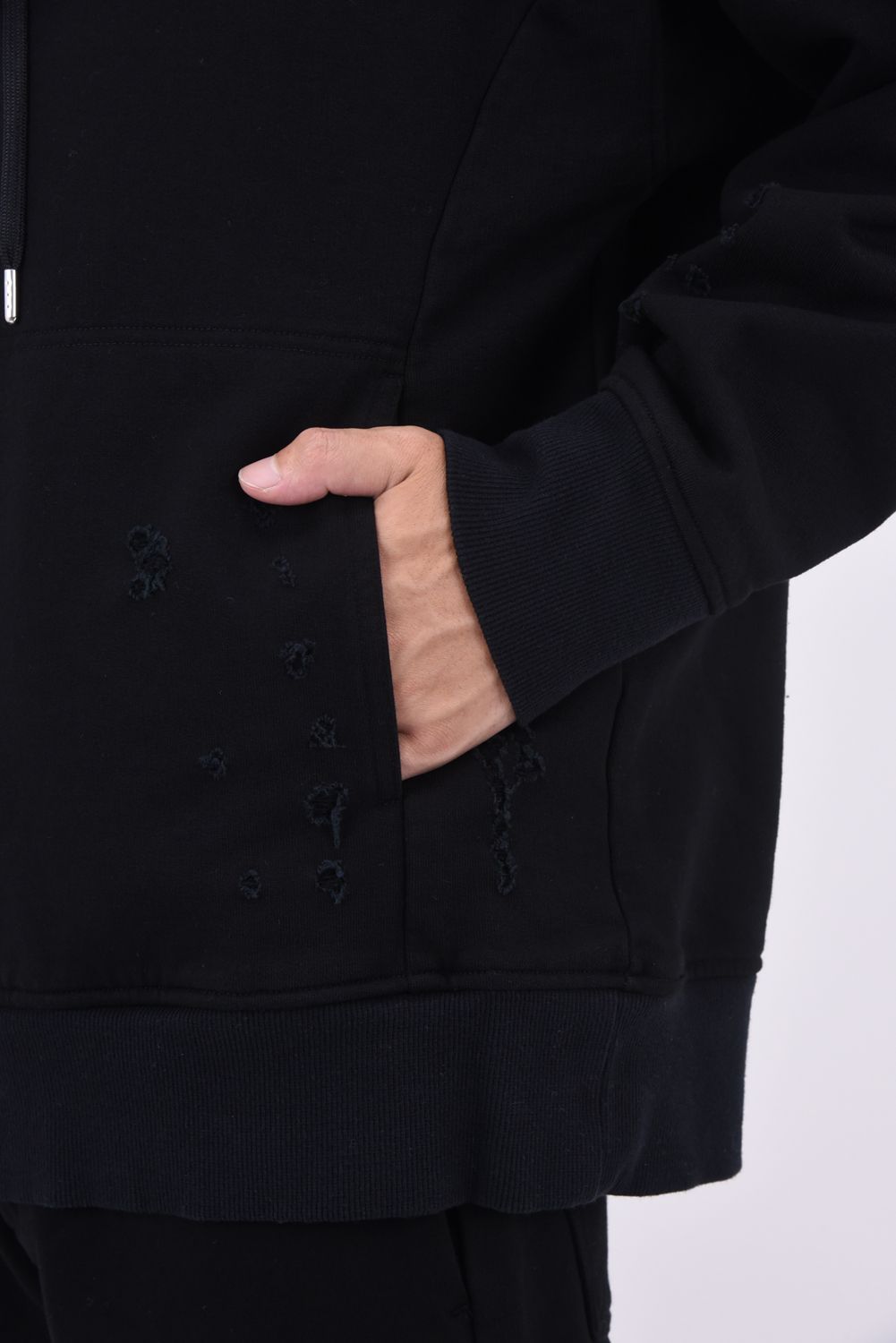 VINTEAGE LOOSE HOODIE / ルーズフィット パーカー クラッシュブラック