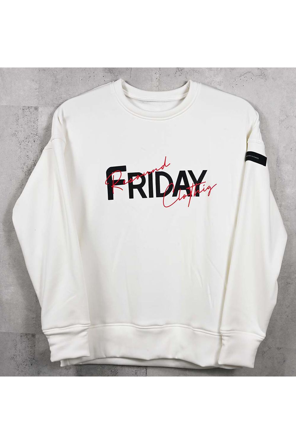 FRAIDAY OLD LOGO VELOURS FLEECE TRAINER / 裏ベロアフリース ロゴ ロングスリーブ トレーナー (ホワイト) (11月上旬入荷予定) ※オーダー締切：9月1日(月)18:00
