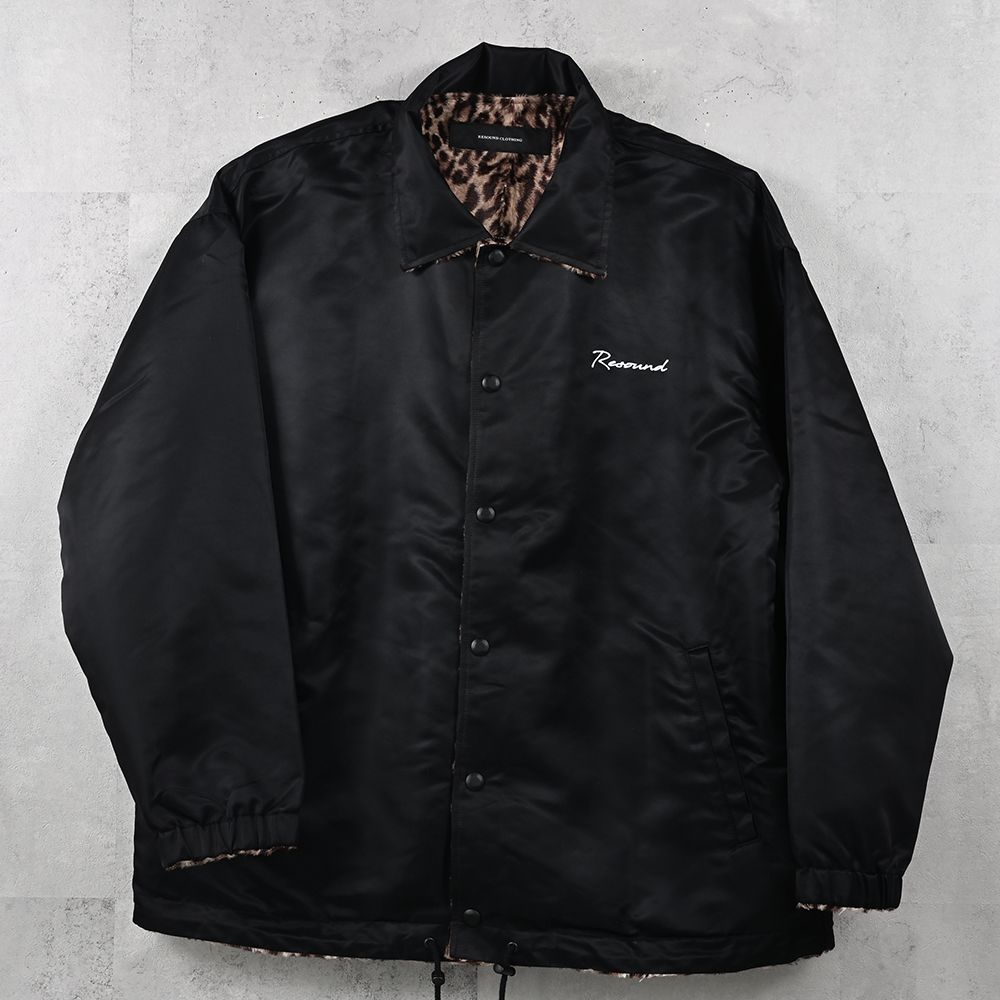 REV COACH JK / リバーシブル レオパード ナイロンコーチジャケット (ブラック) (9月末入荷予定) ※オーダー締切:5月23日(土)17時