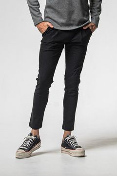 CHRIS EASY HEAT TUCK PANTS / 裏起毛 ナイロンストレッチ スラックスイージータックパンツ (ブラック) (10月末入荷予定) ※オーダー締切：9月1日(月)18:00