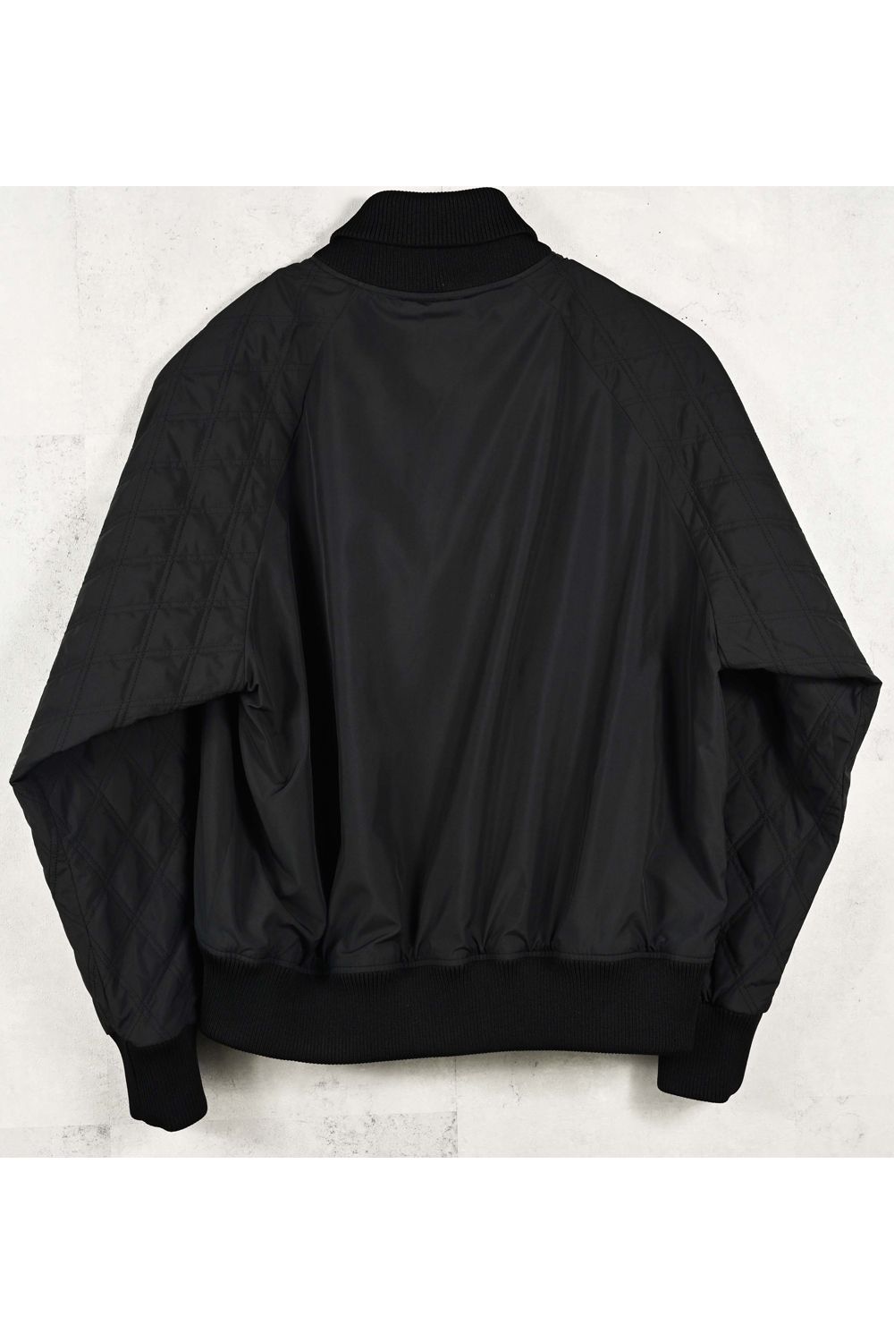 PB VARSITY JACKET / ラグランスリーブ ダイヤモンドキルティング バーシティジャケット (ブラック) (2月中旬入荷予定) ※オーダー締切12/13(土)17:00