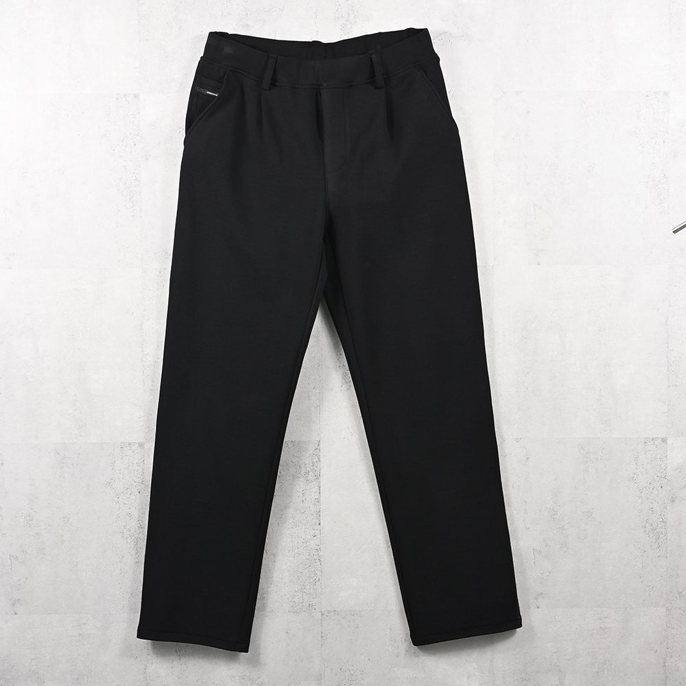 CHRIS EASY WIDE TUCK PANTS / ブリスターニット ワンタック イージーパンツ (ブラック)（7月下旬入荷予定）※オーダー締切:5月23日(土)17時