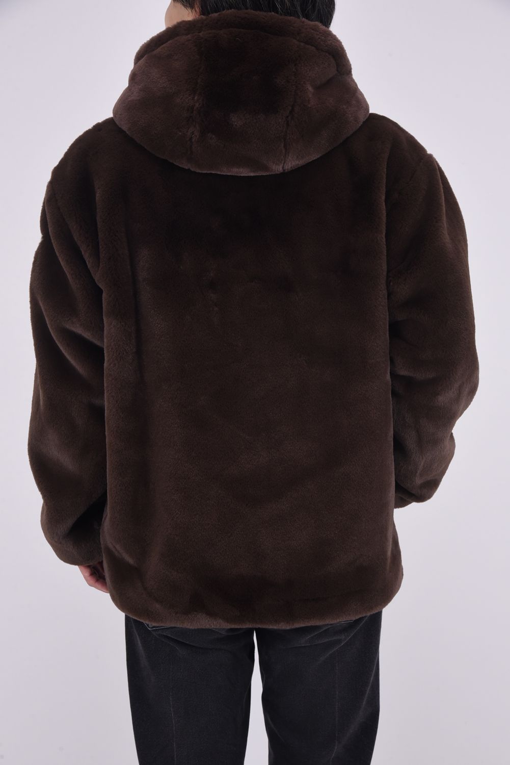 MASCALI (マスカリ) / フード付き ボアブルゾン (ブラウン)