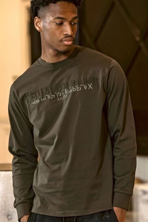 APPLIQUE LONG T-SHIRT / アップリケ ロングTシャツ (カーキ)