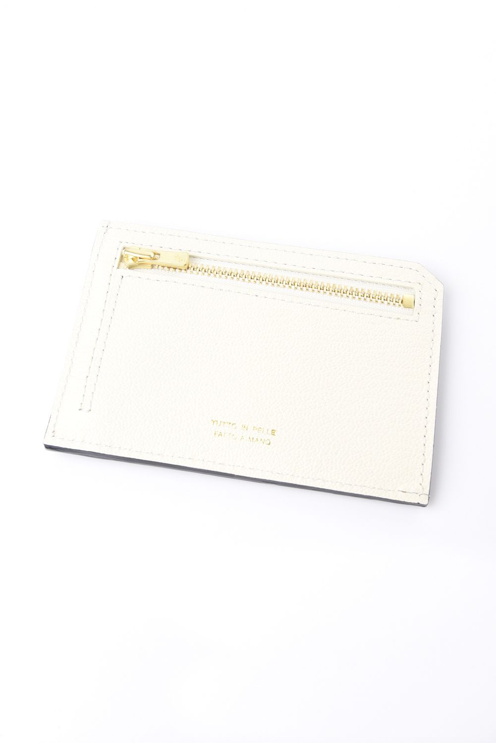 【残り1点】 MINI WALLET / LA354GT2 ゴートレザー スマートミニウォレット ホワイト×グレー