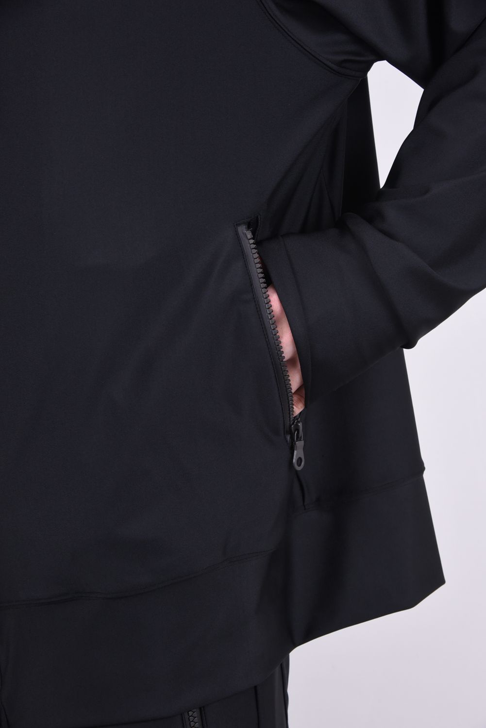 rush zip hoodie / ラッシュガード フロントロゴ フルジップフーディー ブラック