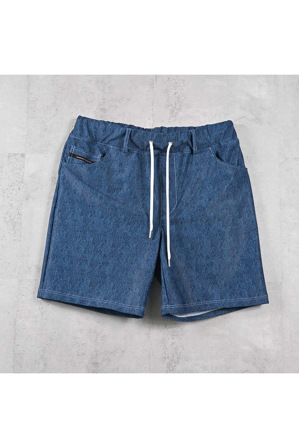 RUSH DENIM SHORTS / ラッシュガード デニムデザイン ショートパンツ (ダークインディゴ) (5月末入荷予定) ※オーダー締切:2月15日(日)18時