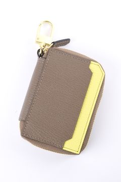 【残り1点】 SMART W KEY CASE / LA122GT ゴートレザー スマートWキーケース グレー / イエロー