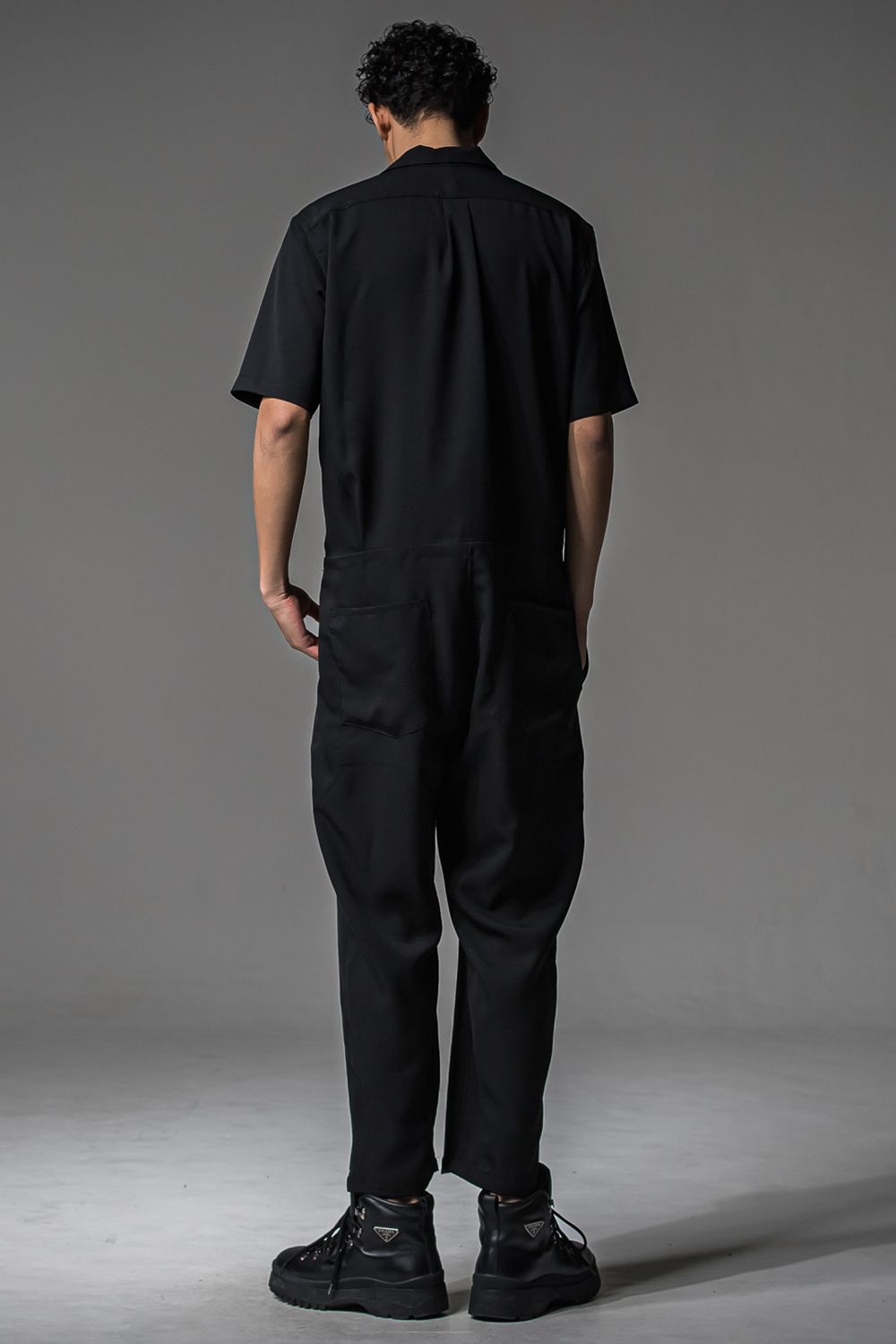 RAGE TWILL HALF ALL IN ONE / 半袖オープンカラーシャツ オールインワン (ブラック) (3月中旬入荷予定) ※オーダー締切12/13(土)17:00