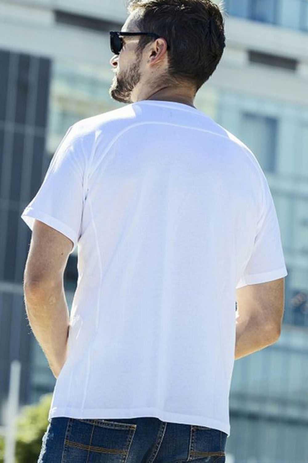 RHINESTONE T-SHIRT / グラデーション ラインストーンロゴ クルーネックTシャツ ホワイト