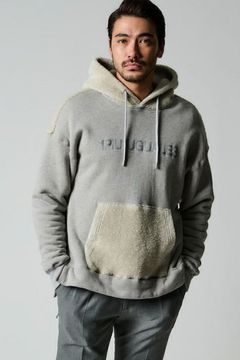 DROP SHOULDER PO PARKA / フロントロゴ ドロップショルダー プルオーバー トップグレー