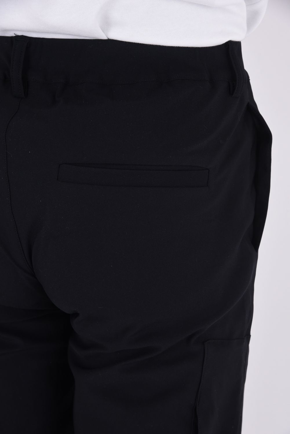 DAVID NYLON CARGO PANTS / ストレッチナイロン ミリタリーカーゴパンツ ブラック