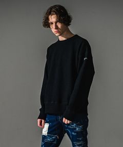 knt l loose trainer / ニット ルーズ トレーナー (ブラック) (9月上旬入荷予定) ※オーダー締切:5月23日(土)17時
