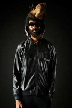 113 SPORT / THESAINT MAFIA / STADIUM HOODED PREMIUM SPORT LEATHER SOLID BK