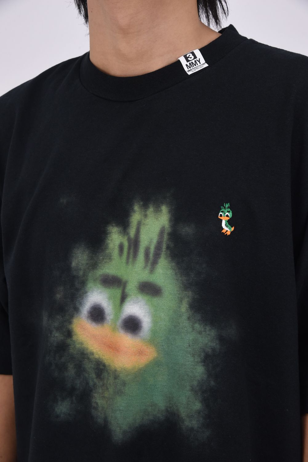 LEON PRINTED T-shirt / キャラクタープリント 刺繍ワッペン Tシャツ (ブラック)