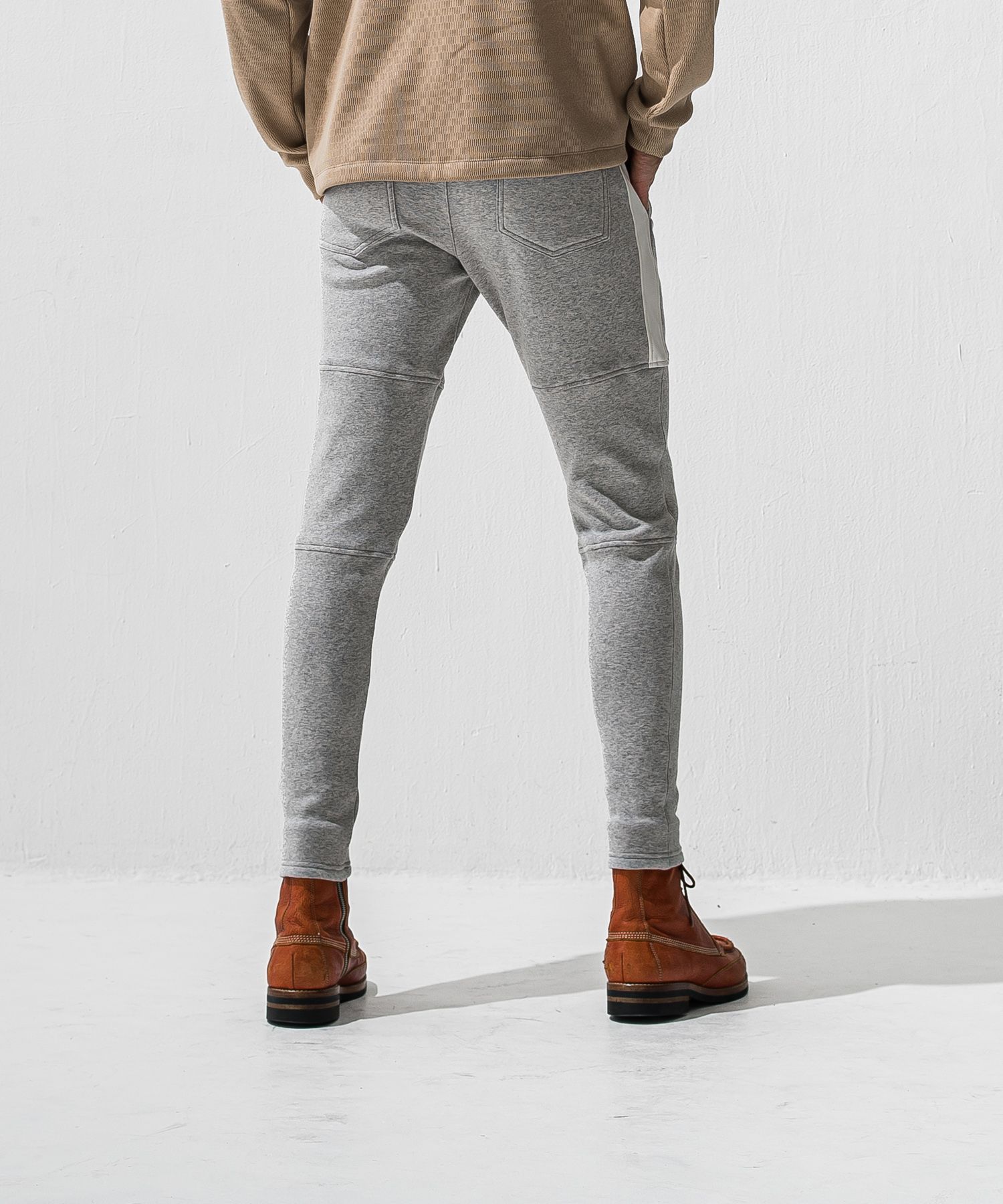 VELOURS FLEECE JT PT / 裏起毛 ベロアフリース ワンタックラインパンツ (グレー) (11月中旬入荷予定) ※オーダー締切:9月7日(月)17時