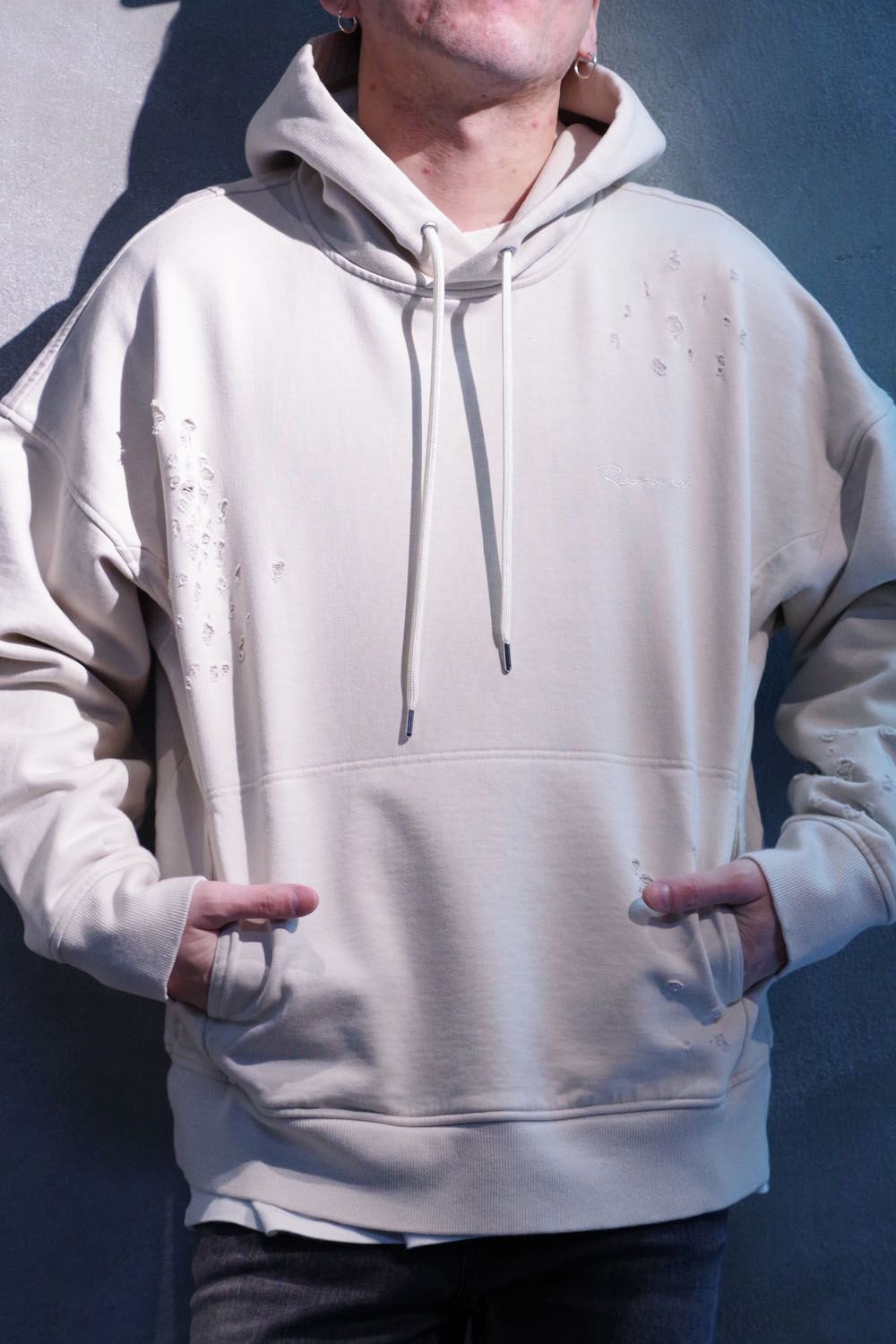 VINTEAGE LOOSE HOODIE / ルーズフィット パーカー クラッシュグレージュ