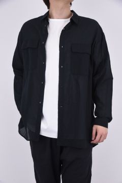 LONG SLEEVES SHIRT / コットン ロングスリーブシャツ ブラック