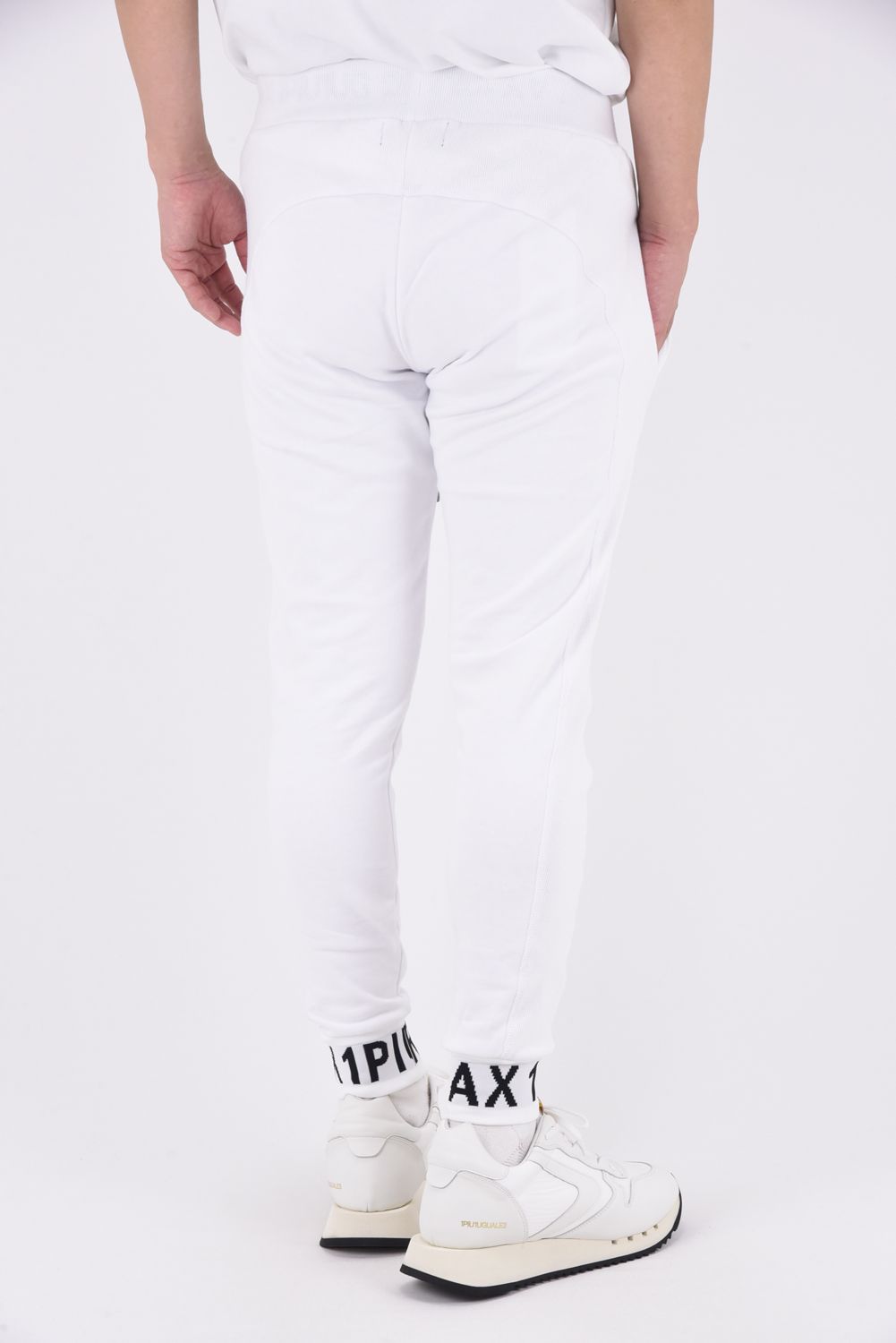 HEM LOGO LONG PANTS / ワイドスピンドル ロゴ スウェットパンツ (ホワイト)