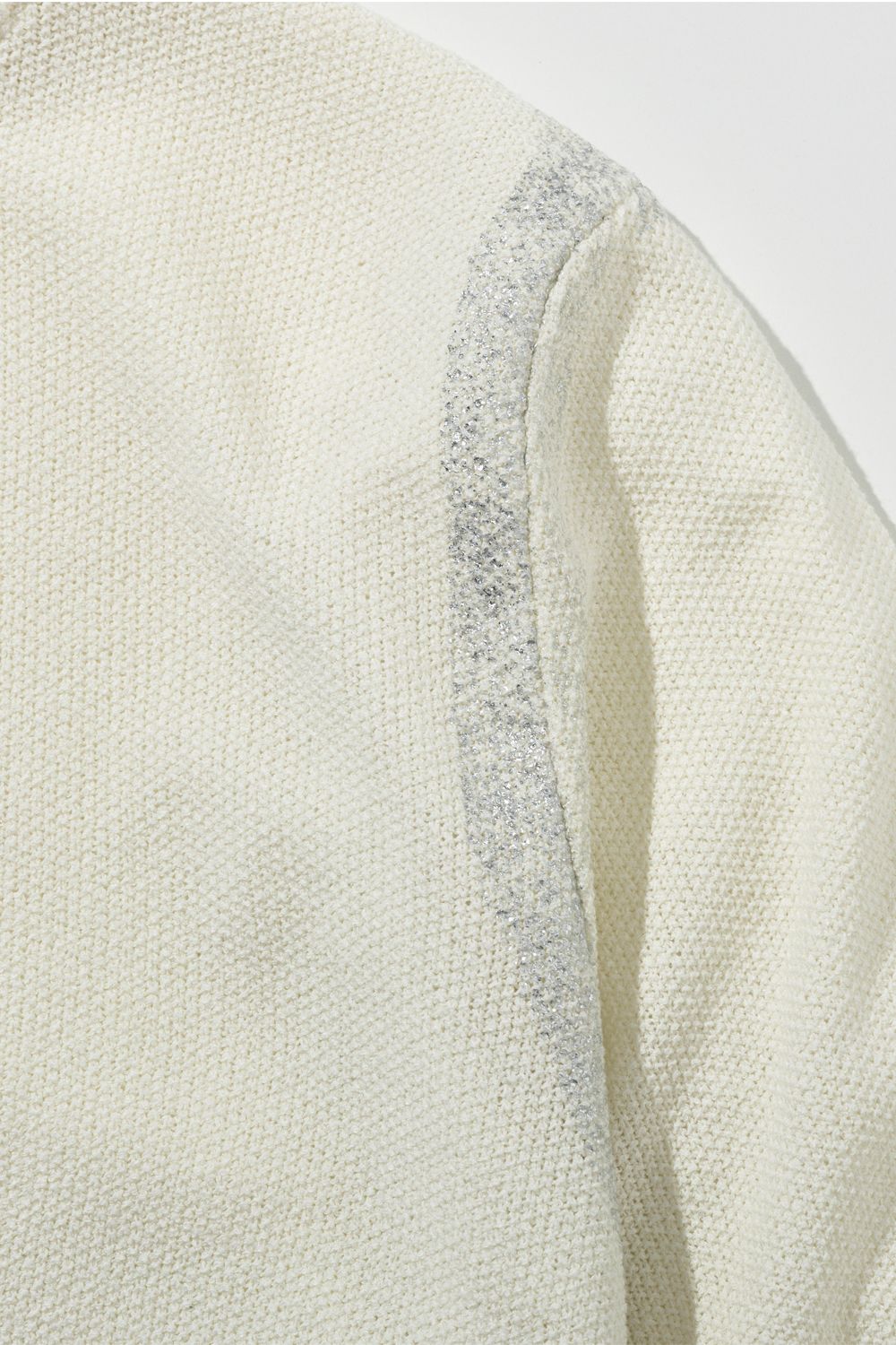 【26SS】 PARTIAL FOIL PRINT CREW KNIT / 箔プリント クルーネックニット (ホワイト) (2月上旬入荷予定)