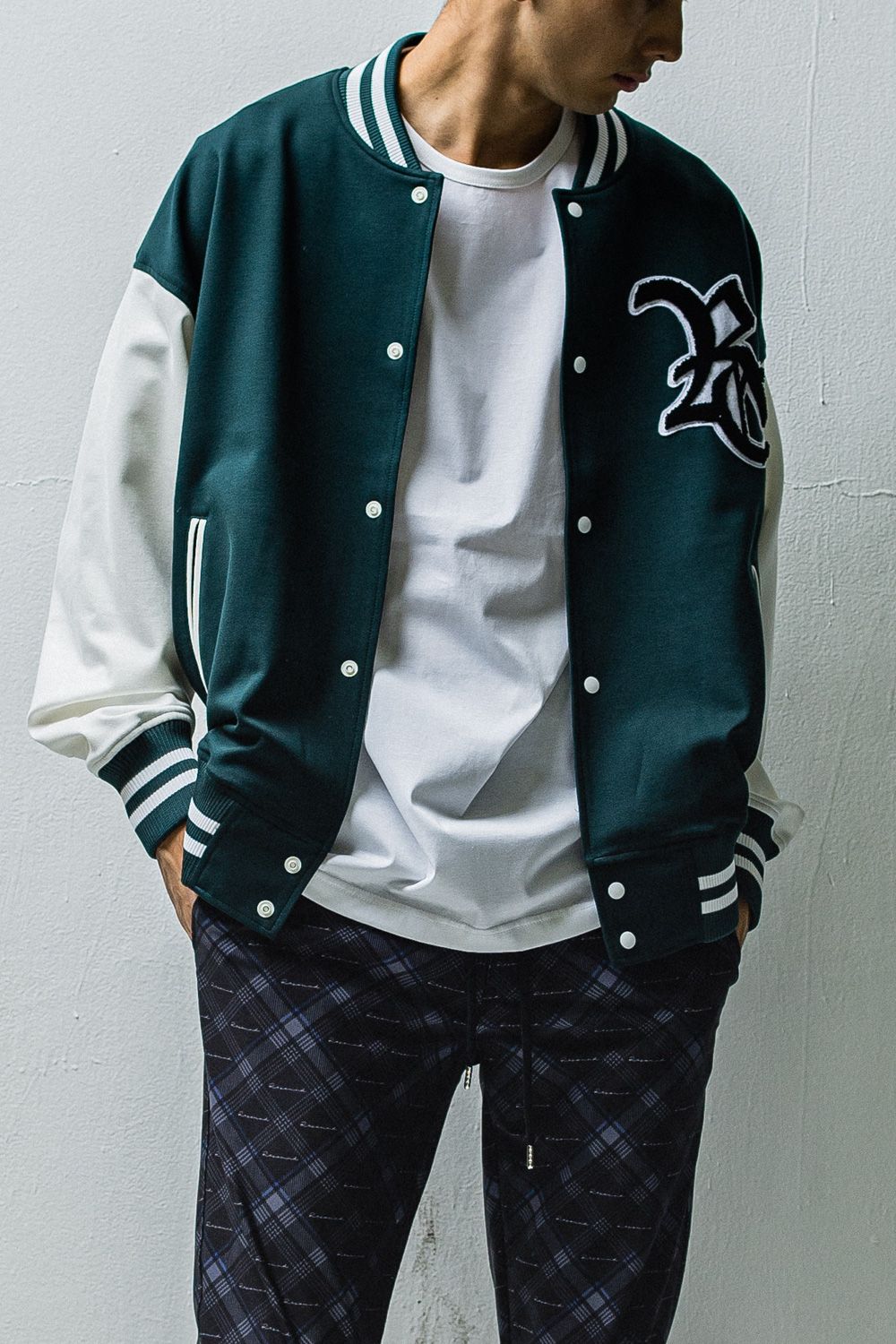 RESOUND CLOTHING - RC JERSEY OVER VARSITY JACKET / RCロゴ ジャージ ...
