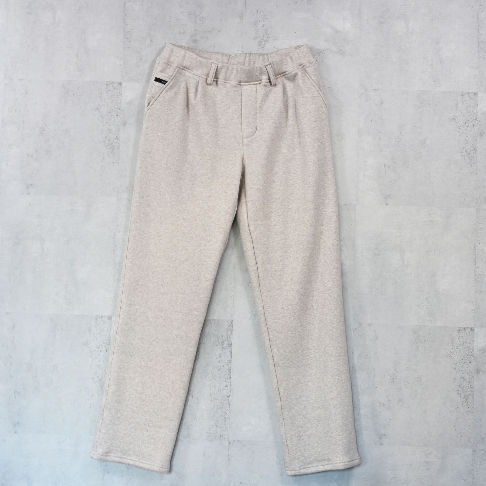 VELOURS FLEECE WIDE TUCK PANTS / 裏起毛 ベロアフリース セミワイド ワンタック イージーパンツ (ベージュ) (11月中旬入荷予定) ※オーダー締切:9月7日(月)17時