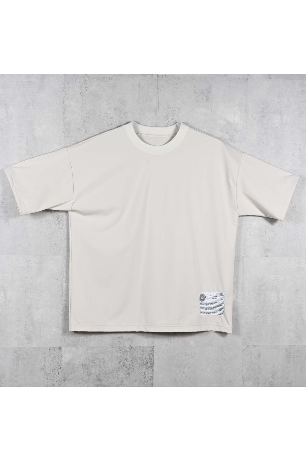 WILL OVERNYLON T / ナイロントリコット メッセージプリント オーバーサイズ Tシャツ (グレージュ) (4月上旬入荷予定) ※オーダー締切12/13(土)17:00