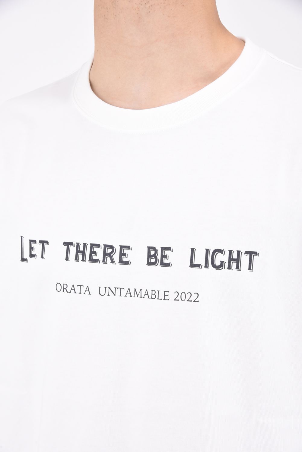 LIGHT crew T / メッセージプリント 半袖Tシャツ ホワイト