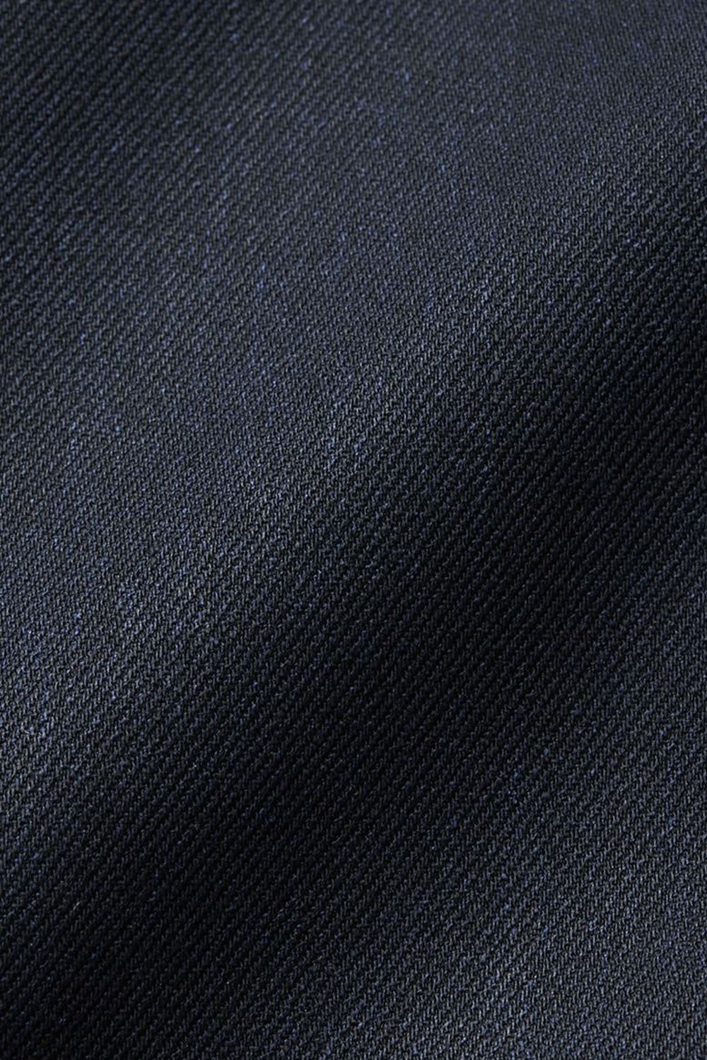 2OUT-PLEATS PANTS POLYESTER DENIM / ポリエステルデニム ワイドセミテーパードパンツ ネイビーデニム