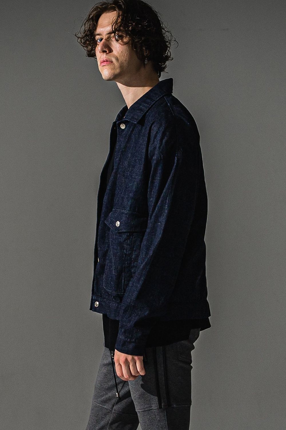 LDENIM AG flight jk / ダンガリー素材 デニムシャツジャケット (インディゴワンウォッシュ)