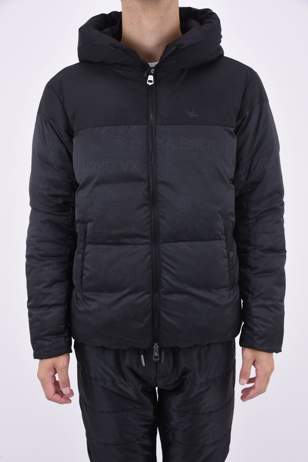 1PIU PAISLEY OUTERWEAR / コンビネーション 中綿 ジャケット ブラック